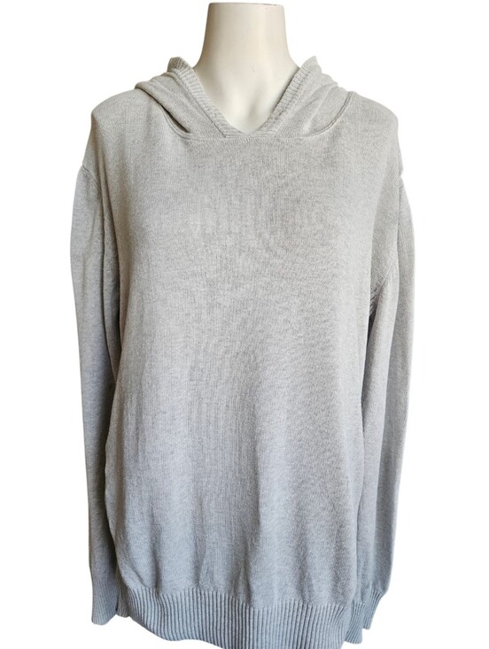 Pact Organic Sweaters - Pact Organic Cotton Classic Knit Gray Hoodie Sz Large Fall Lightweight Neutral